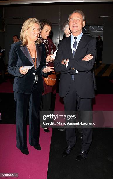 Sylvie Douce and Bertrand Delanoe attend the Salon Du Chocolat 15th Anniversary - Opening Night at the Porte Versailles on October 13, 2009 in Paris,...