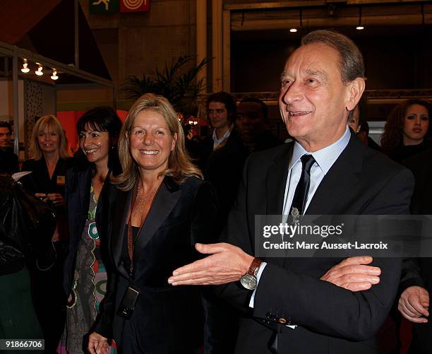 Sylvie Douce and Bertrand Delanoe attend the Salon Du Chocolat 15th Anniversary - Opening Night at the Porte Versailles on October 13, 2009 in Paris,...