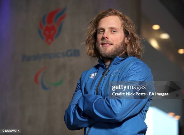 Great Britain Para Snowboarder James Barnes-Miller during the ParalympicsGB Team Launch at the Hilton Deansgate, Manchester.