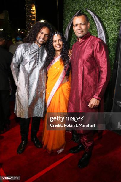 Film Producer Mario Van Peeples and family attend the Pan African Film Festival Red Carpet and Screening of the "Black Panther" Movie at Cinemark...