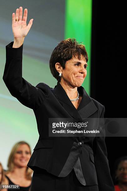 Tennis player Ilana Kloss speaks onstage during the 30th Annual Salute To Women In Sports Awards at The Waldorf=Astoria on October 13, 2009 in New...