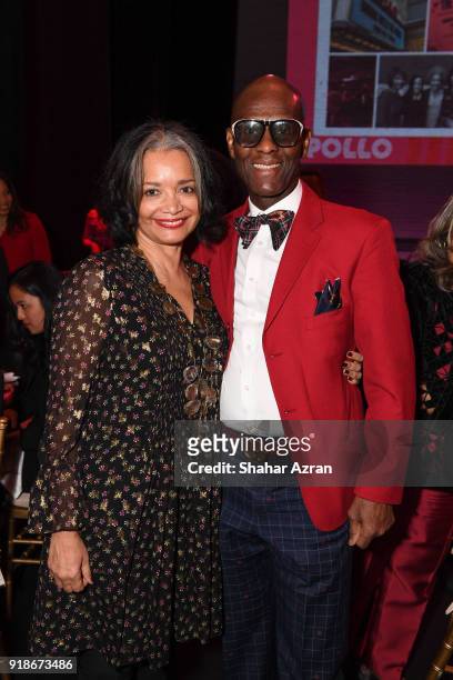 Apollo Theater President & CEO Jonelle Procope and Fashion Icon Dapper Dan attends the 2018 Dining with The Divas luncheon at The Apollo Theater on...