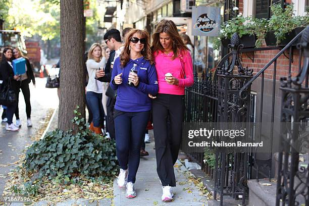 Personalities Jill Zarin and Kelly Bensimon attend the Reebok EasyTone Cupcake Crawl at Various Locations on October 13, 2009 in New York City.
