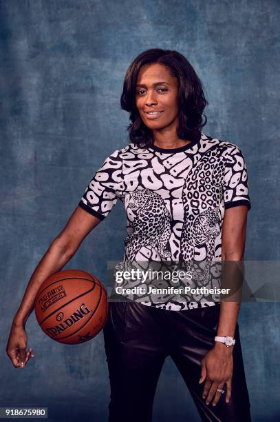 Retired WNBA Player Swin Cash poses for portraits during the NBAE Circuit as part of 2018 NBA All-Star Weekend on February 15, 2018 at the JW...