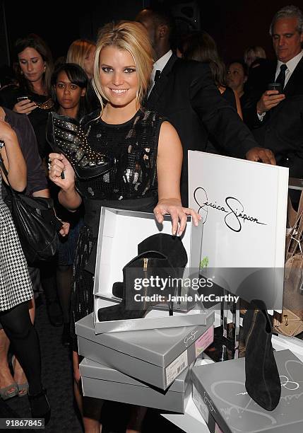 Actress/Singer Jessica Simpson attends the 16th Annual QVC Presents FFANY Shoes On Sale event at Frederick P. Rose Hall, Jazz at Lincoln Center on...