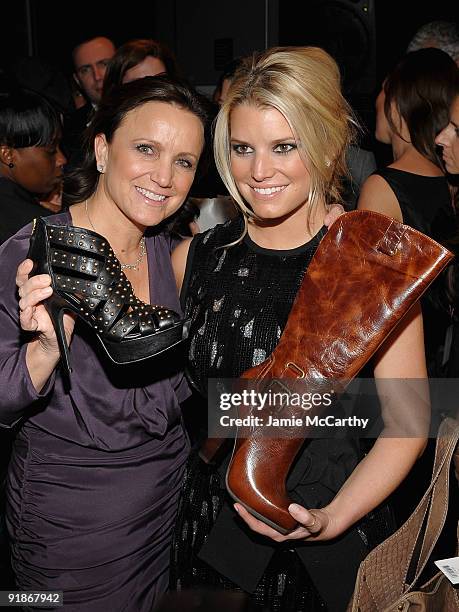 Tina Simpson and Actress/Singer Jessica Simpson attend the 16th Annual QVC Presents FFANY Shoes On Sale event at Frederick P. Rose Hall, Jazz at...