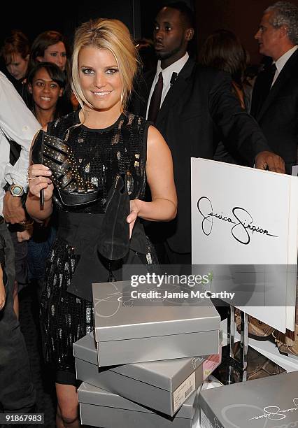 Actress/Singer Jessica Simpson attends the 16th Annual QVC Presents FFANY Shoes On Sale event at Frederick P. Rose Hall, Jazz at Lincoln Center on...