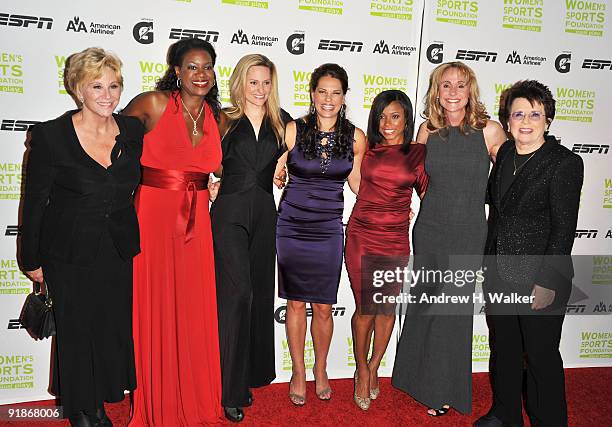 Donna de Varona, Benita Fitzgerald Mosley, Aimee Mullin, Jessica Mendoza, Dominique Dawes, Nancy Hogshead-Makar and Billie Jean King attend the 30th...