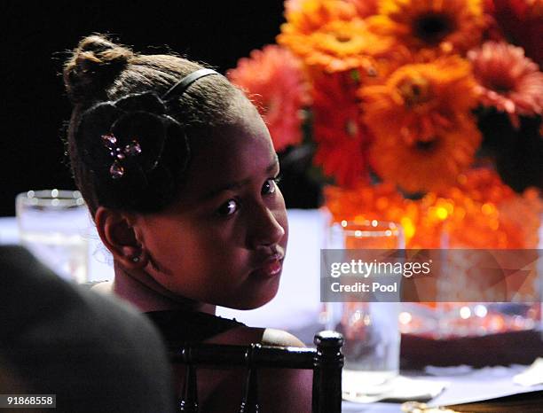 Sasha Obama, daughter of U.S. President Barack Obama, attends a White House music series "Fiesta Latina" on the South Lawn of the White House October...