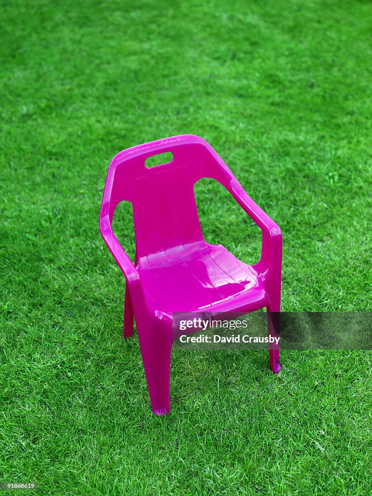 Pink Chair on a lawn