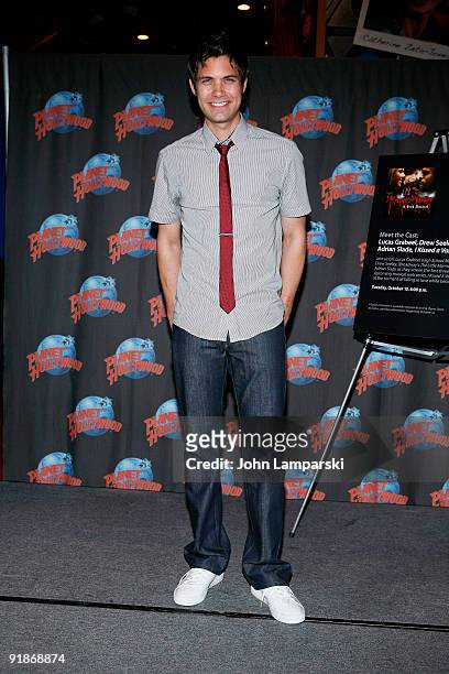 Drew Seeley visits Planet Hollywood on October 13, 2009 in New York City.