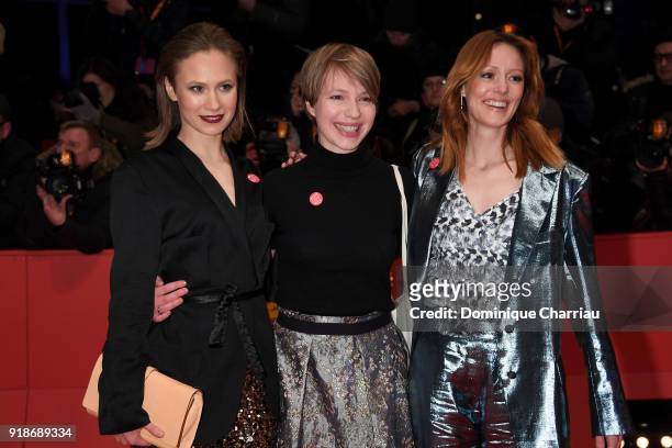 Alina Levshin; Anna Brueggemann and Lavinia Wilson attend the Opening Ceremony & 'Isle of Dogs' premiere during the 68th Berlinale International Film...