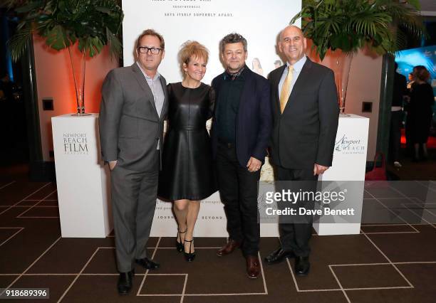 Todd Quartararo, Lorraine Ashbourne, Andy Serkis and Gregg Schwenk attend the Newport Beach Film Festival UK Honours in association with Visit...