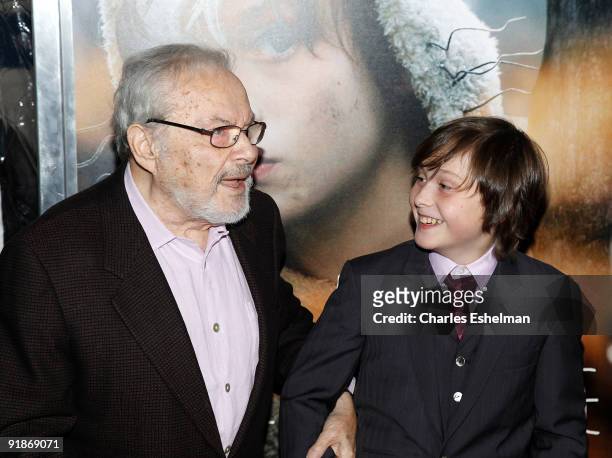 Writer Maurice Sendak and actor Max Records attend the "Where The Wild Things Are" premiere at Alice Tully Hall on October 13, 2009 in New York City.