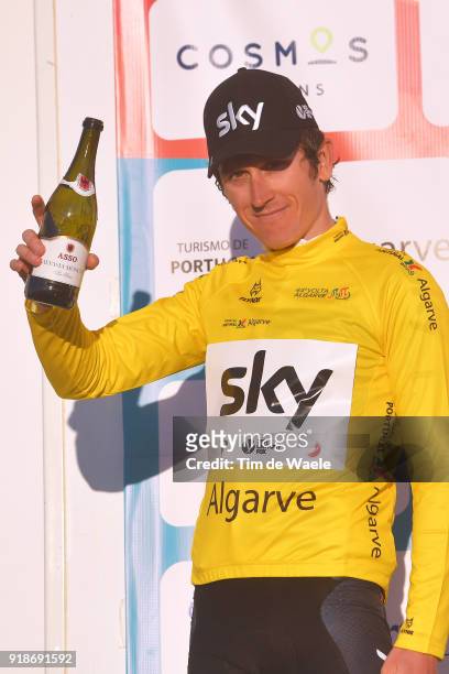 44th Volta Algarve 2018 / Stage 2 Podium / Geraint Thomas of Great Britain Yellow Leader Jersey / Celebration / Champagne / Sagres - Foia 900m /...