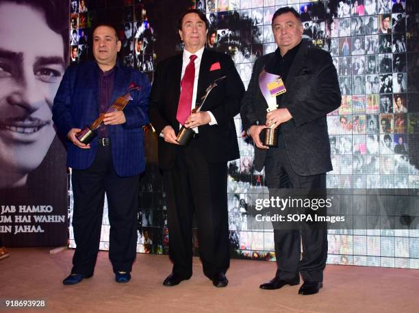 Indian film actor Rajiv Kapoor, Randhir Kapoor and Rishi Kapoor present at the World Bank & UNICEF Global Edutainment Project with collaboration of...