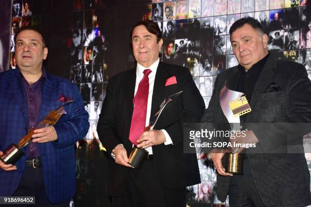 Indian film actor Rajiv Kapoor, Randhir Kapoor and Rishi Kapoor present at the World Bank & UNICEF Global Edutainment Project with collaboration of...