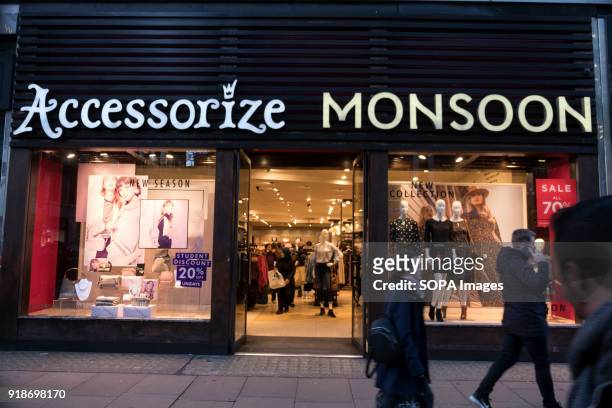 Monsoon store seen in London famous Oxford street. Central London is one of the most attractive tourist attraction for individuals whose willing to...