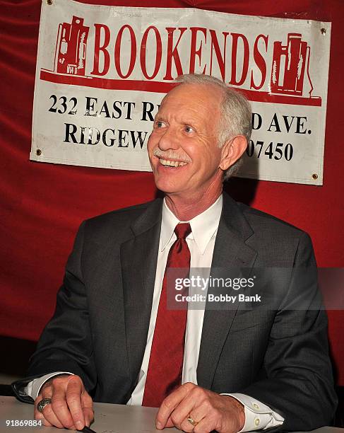 Captain Chesley Sullenberger attends a signing session to promote his book "Highest Duty" at Bookends on October 13, 2009 in Ridgewood, New Jersey.