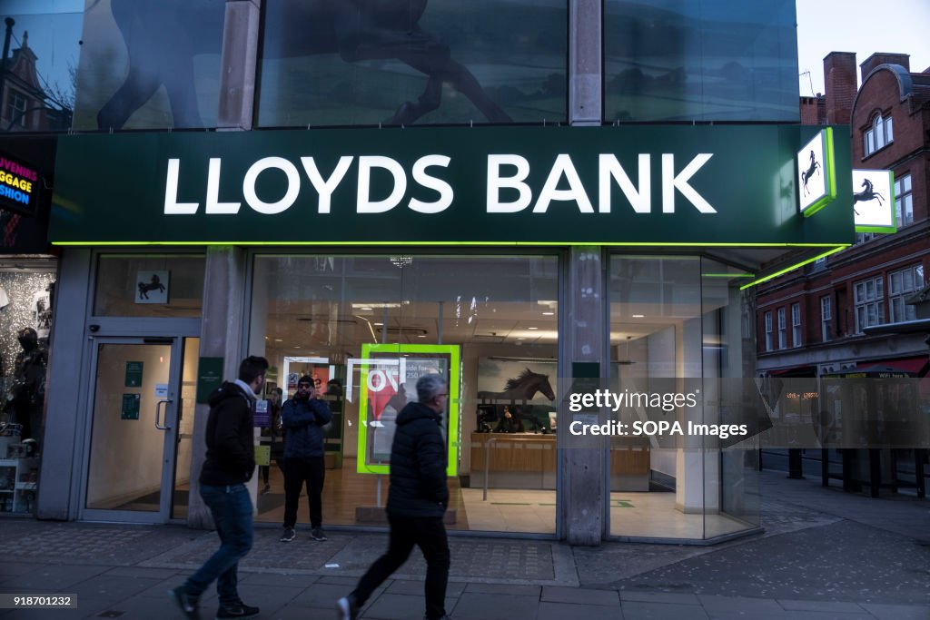 Lloyds Bank store seen in London famous Oxford street.