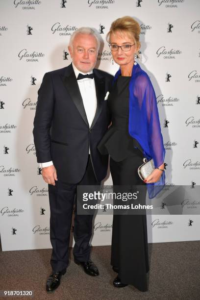 Wolfgang Kubicki and his wife Annette Marberth-Kubicki attend the Glashuette Original Lounge at The 68th Berlinale International Film Festival at...
