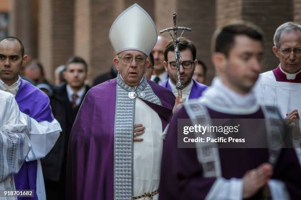 Pope Francis leads the Ash Wednesday procession and mass at Santa Sabina Church. The Mass marks the beginning of Lent, 42 days of prayer and penance...