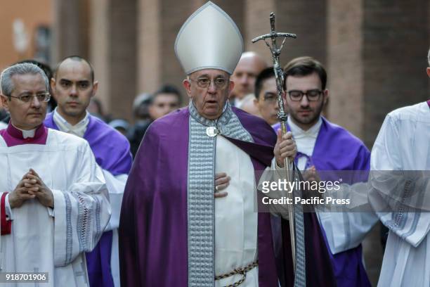 Pope Francis leads the Ash Wednesday procession and mass at Santa Sabina Church. The Mass marks the beginning of Lent, 42 days of prayer and penance...