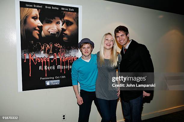 Lucas Grabeel and Adrian Slade and Drew Seeley attend "I Kissed A Vampire" Web Series Premiere at Landmark's Sunshine Cinema on October 13, 2009 in...