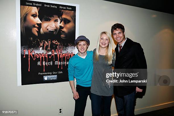 Lucas Grabeel and Adrian Slade and Drew Seeley attend "I Kissed A Vampire" Web Series Premiere at Landmark's Sunshine Cinema on October 13, 2009 in...