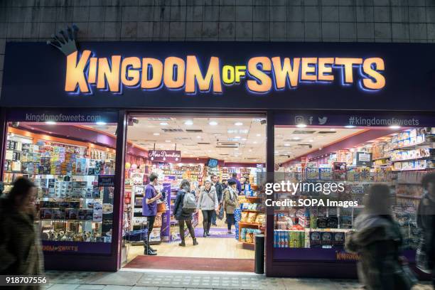 Kingdom of Sweets store seen in London famous Oxford street. Central London is one of the most attractive tourist attraction for individuals whose...