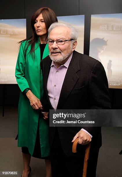 Actress Catherine Keener and author/producer Maurice Sendak attend the "Where The Wild Things Are" premiere at Alice Tully Hall on October 13, 2009...