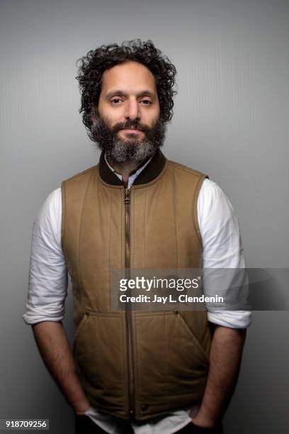 Actor Jason Mantzoukas, from the film 'The Long Dumb Road', is photographed for Los Angeles Times on January 19, 2018 in the L.A. Times Studio at...