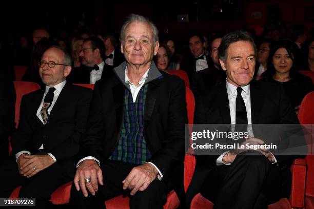 Bob Balaban, Bill Murray and Bryan Cranston attend the Opening Ceremony & 'Isle of Dogs' premiere during the 68th Berlinale International Film...