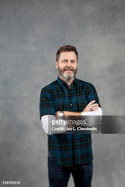 Actor Nick Offerman, from the film 'Hearts Beat Loud', is photographed for Los Angeles Times on January 19, 2018 in the L.A. Times Studio at Chase...
