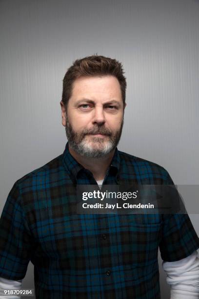 Actor Nick Offerman, from the film 'Hearts Beat Loud', is photographed for Los Angeles Times on January 19, 2018 in the L.A. Times Studio at Chase...