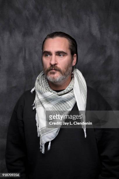 Actor Joaquin Phoenix, from the film 'Don't Worry He Won't Get Far on Foot', is photographed for Los Angeles Times on January 19, 2018 in the L.A....