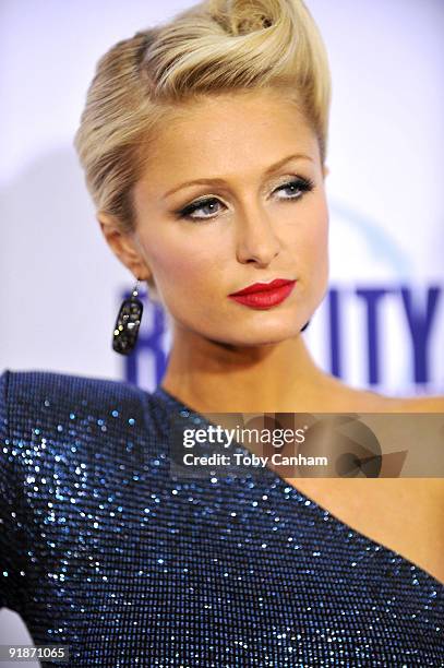 Paris Hilton poses for a picture at the 2009 Fox Reality Channels Really Awards held at The Music Box @ Fonda on October 13, 2009 in Los Angeles,...