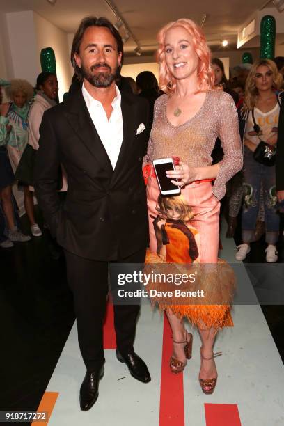 Jay Rutland and Katie Eary attend the Katie Eary x The Powerpuff Girls - Skate Park Party during London Fashion Week February 2018 at Maddox Gallery...