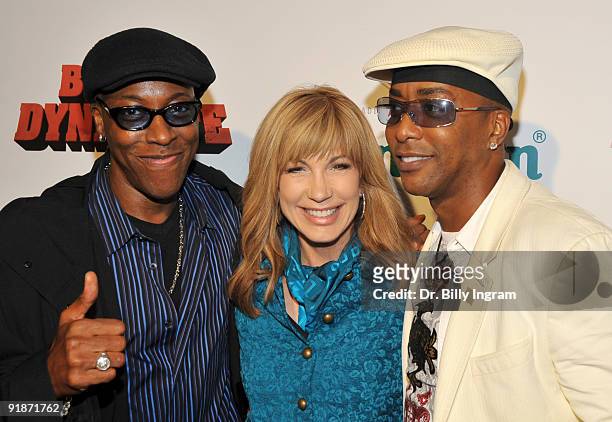 Actor Arsenio Hall , television personality Leeza Gibbons and actor Miguel A. Nunez Jr. Attend the Black Dynamite Los Angeles Premiere at ArcLight...