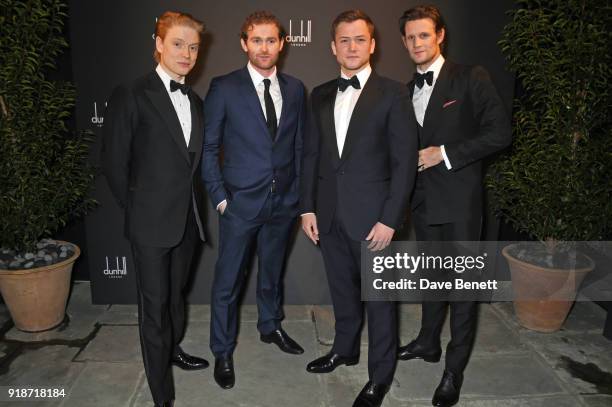 Freddie Fox, Mark Stanley, Taron Egerton and Matt Smith attend the Dunhill & GQ pre-BAFTA filmmakers dinner and party co-hosted by Andrew Maag &...