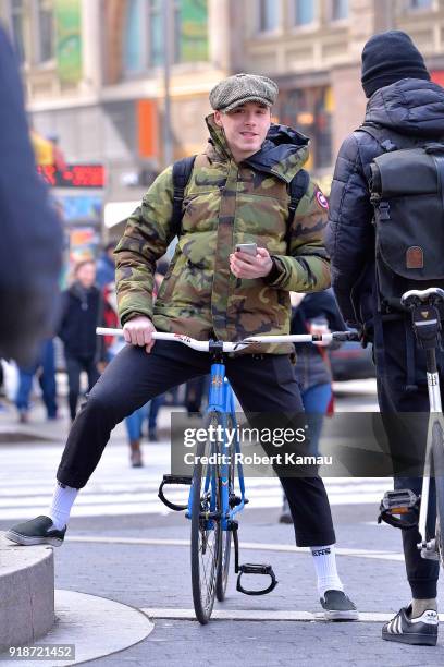 Brooklyn Beckham seen out and about in Manhattan on February 14, 2018 in New York City.