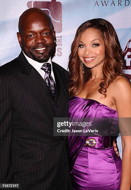 Former NFL player Emmitt Smith and wife Pat Smith attend the 2009 Freedom Awards at the University of Southern California on October 13, 2009 in Los...