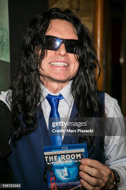 Actor Piotr Wieczorkiewicz a.k.a. Tommy Wiseau attends 'The Disaster Artist' Premiere at Le Grand Rex on February 15, 2018 in Paris, France.