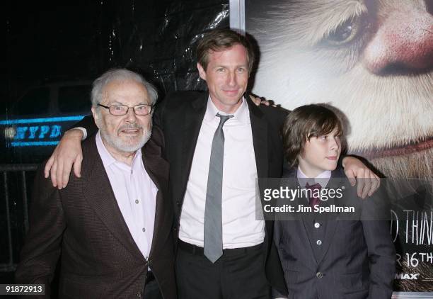 Author Maurice Sendak, Director Spike Jonze and Actor Max Records attend the "Where the Wild Things Are" premiere at Alice Tully Hall, Lincoln Center...