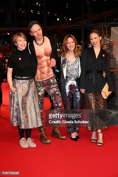 Anna Brueggemann and her brother Dietrich Brueggemann pose with German actress Lavinia Wilson and Alina Levshin during the Opening Ceremony & 'Isle...