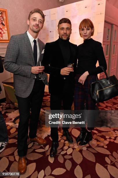 Luke Newberry, Nick Blood and Chelsea Houston attend the inaugural Autograph Collection Hotels Short Film Award in partnership with the National Film...