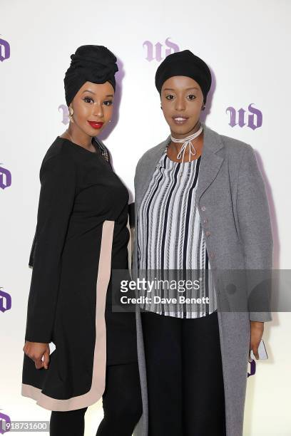 Sagal and Laynai attend the Urban Decay Collection Launch at The Curtain on February 15, 2018 in London, England.