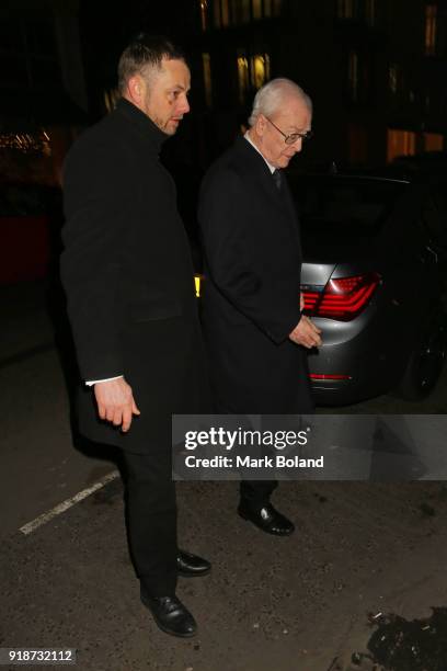 Sir Michael Caine arrives at the Dunhill & GQ pre-BAFTA Filmmakers Dinner and Party Co-hosted by Andrew Maag & Dylan Jones at Bourdon House on...