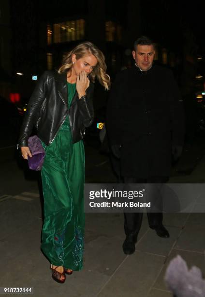 Cressida Bonas arrives at the Dunhill & GQ pre-BAFTA Filmmakers Dinner and Party Co-hosted by Andrew Maag & Dylan Jones at Bourdon House on February...