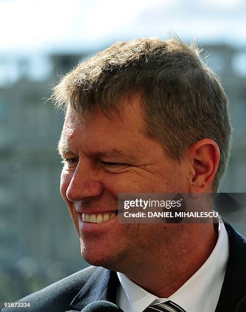 The 50-year-old head of the Democratic Forum of Germans in Romania, Klaus Iohanis, arrives at the Senate of Romania on October 14, 2009. The Social...